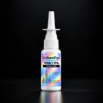 A GothamPeps nasal spray bottle with a holographic label